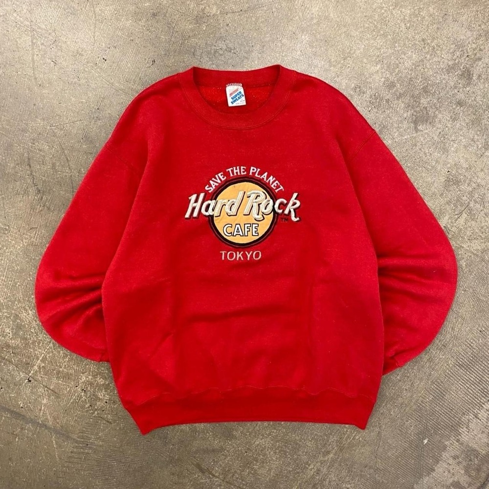 Vintage Hard Rock Cafe Tokyo Japan Jerzees 90s Sweatshirt Crewneck Size Large